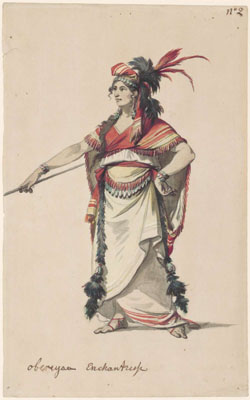 Costume de l’enchanteresse Oberea (1785)